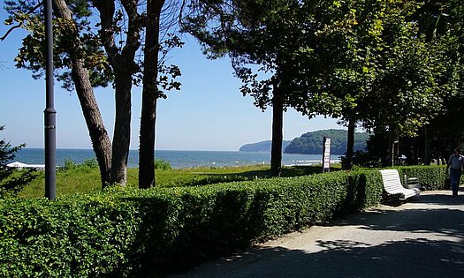 Sitzgelegenheiten Binzer Strandpromenade - Rügen, Pension ANKER
