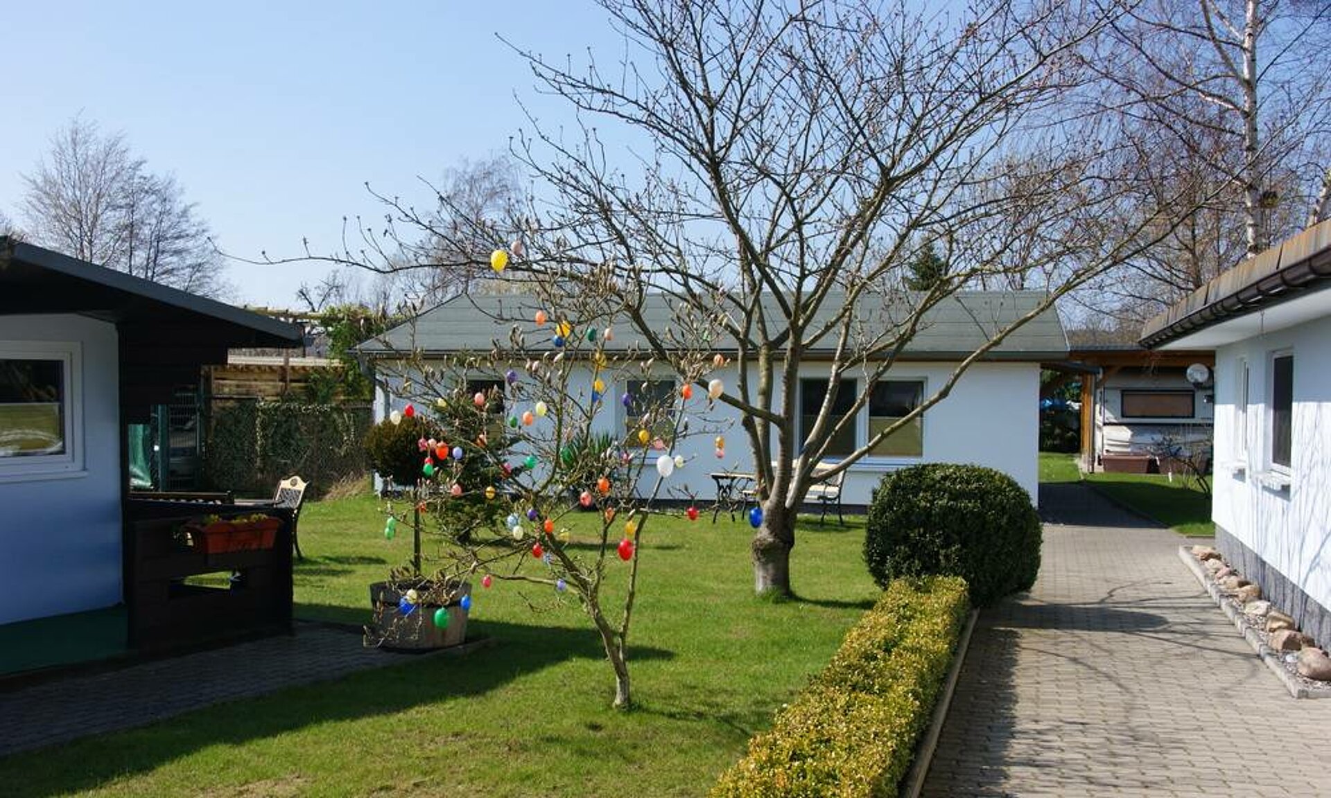 Pensionsgelände zu Ostern, Pension Anker, Binz - Rügen