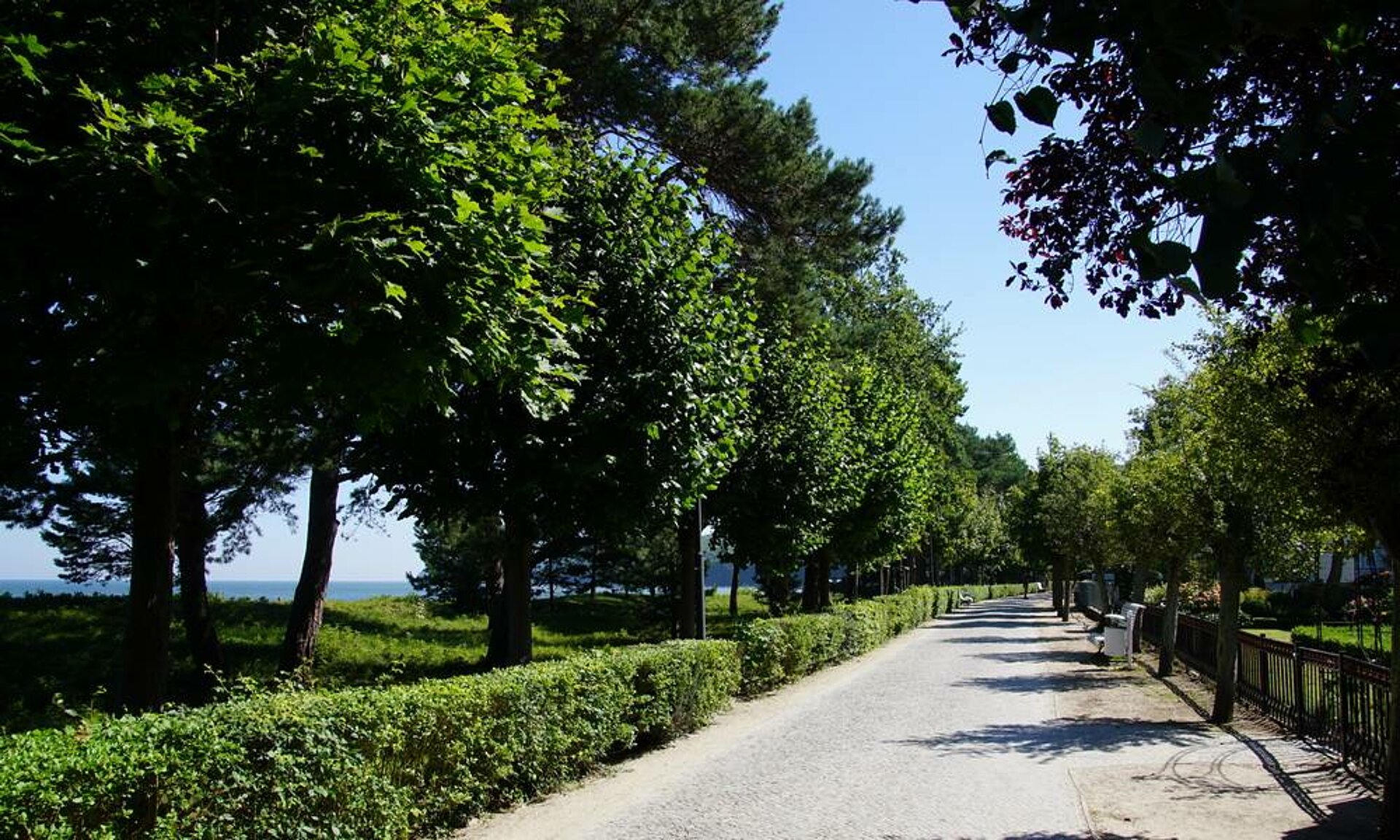 Binzer Strandpromenade südwärts - Rügen, Pension ANKER