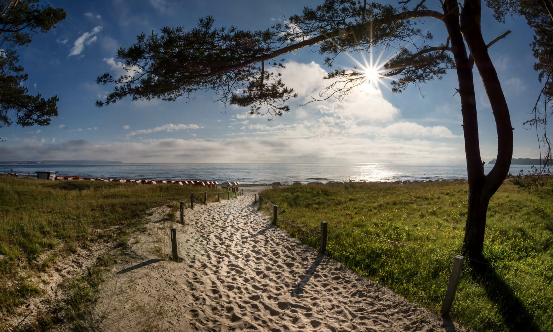 Strandzugang von Binzer Strandpromenade zur Ostsee - Pension Anker, Rügen