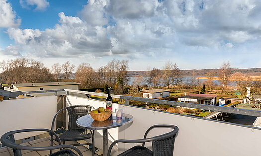 Zimmer-Balkon Pension ANKER mit Blick auf Schmachter See - Rügen, Binz