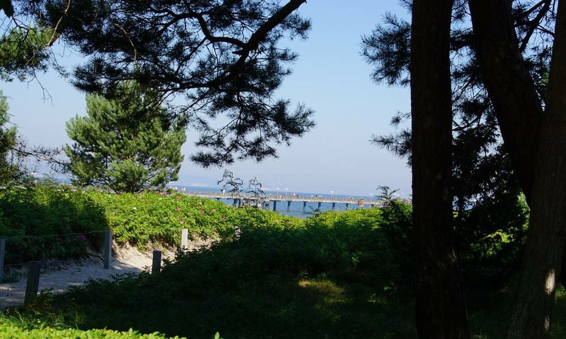 Binzer Strandpromenade zur Seebrücke - Rügen, Pension ANKER