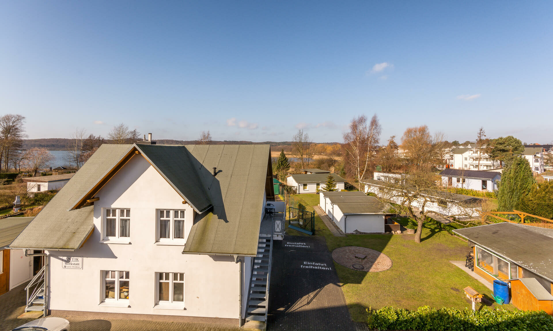 Hintergebäude Pension ANKER mit Blick Richtung Schmachter See - Rügen, Binz 