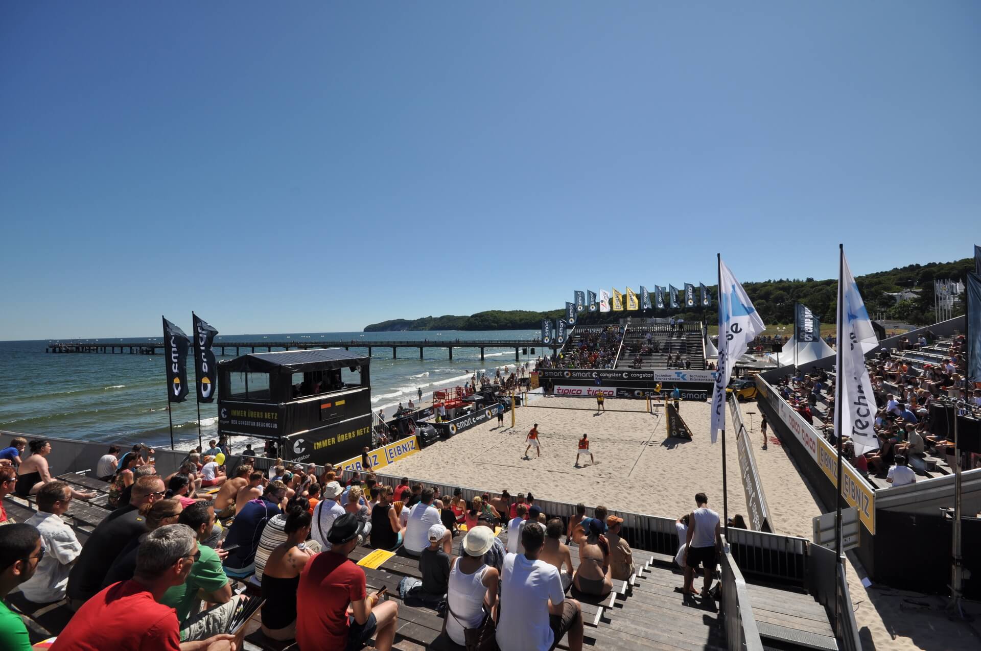 Beachvolleyball Turnier an Binzer Seebrücke - Pension Anker, Rügen